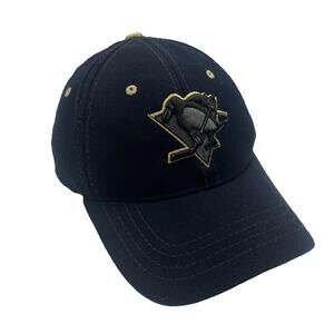 Pittsburgh Penguins NHL Hat Cap ZEPHYR Adjustable Black Gold Skating Penguin